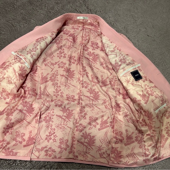 Izod Mens Classic Fit Suit Jacket Blazer Solid Light Pink NEW with Tags Size 44 - Picture 9 of 10